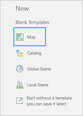 Start with the Map template.