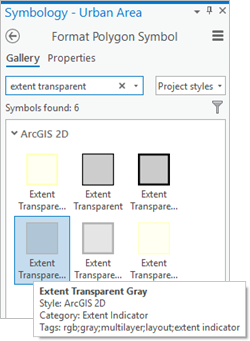 Extent Transparent Gray symbol