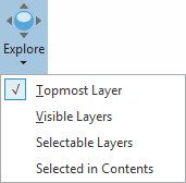 Explore tool drop-down settings