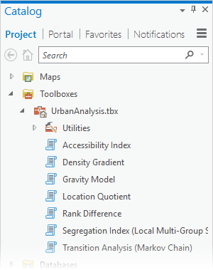 Toolbox under Toolboxes node in the Catalog pane
