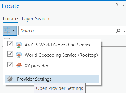 Provider settings option