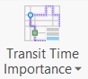 The blue bar at the bottom indicates that the transit time importance property is set to low