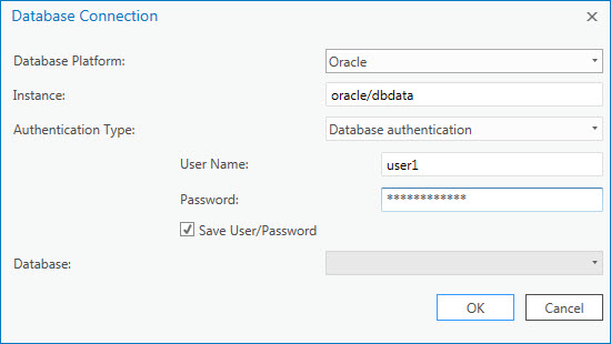 Example Oracle connection using an Oracle Easy Connect string