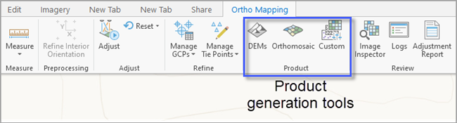 Ortho mapping product generation tools