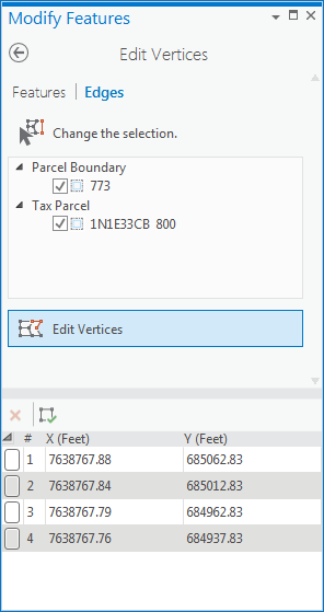 Edit Vertices Edges