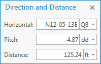 Direction and Distance dialog box