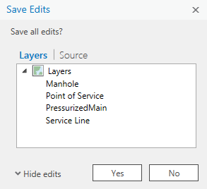 Save Edits Layers