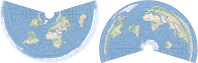 An example of the equidistant conic projection