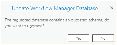 Launch Upgrade Workflow Database tool