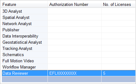 Data Reviewer extension authorized with five Concurrent Use licenses