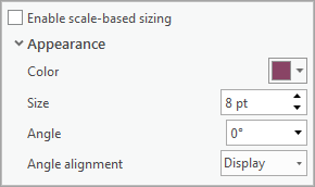 Bus stop appearance settings in Symbology pane