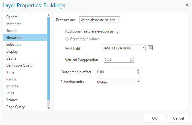 Layer Properties dialog box for the Buildings layer