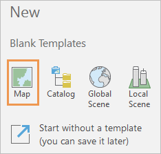 Default ArcGIS Pro project templates