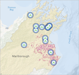 Commercial campgrounds with 5-kilometer buffers