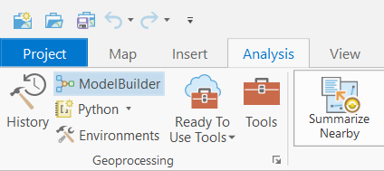 ModelBuilder on the Analysis tab
