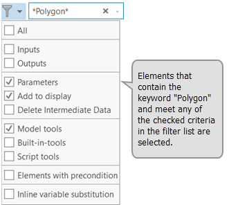 ModelBuilder filtered search