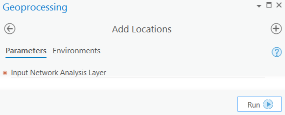 Run button on Add Locations