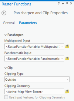 Raster function template parameters