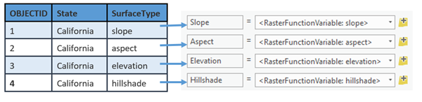 Add individual mosaic dataset items to a raster function template