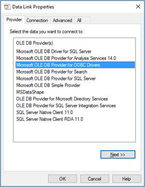 connect excel 2010 64 bit to foxpro ole db provider