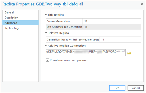 The Advanced tab on the Replica Properties dialog box