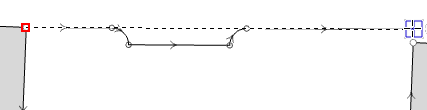 Start and end points of the ground line