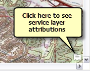 View data source attribution information for service layers in the map