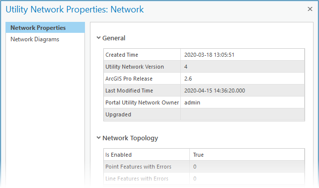 Utility Network properties