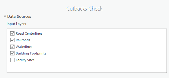 Cutbacks Check panel