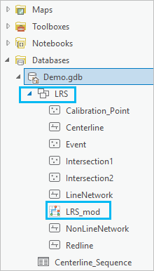 Catalog pane with LRS folder expanded