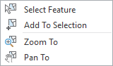 Select features context menu
