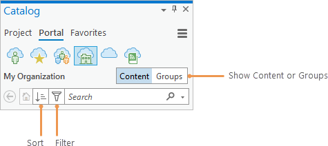 Portal tab in the Catalog pane