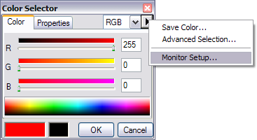 Color Selector dialog box