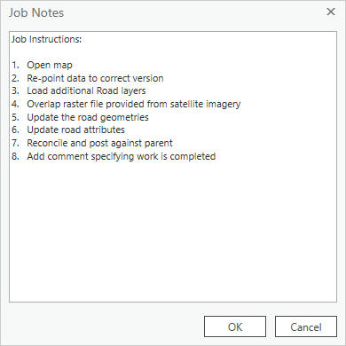 Job Notes dialog box