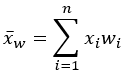 Weighted mean formula