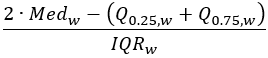 Weighted quantile imbalance formula