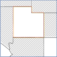 Polygon contiguity with edges only neighborhood