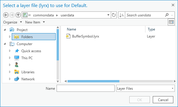 Layer file in browse dialog box