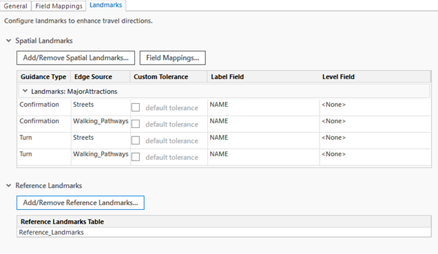 The Landmarks tab with registered Spatial and Reference Landmarks.