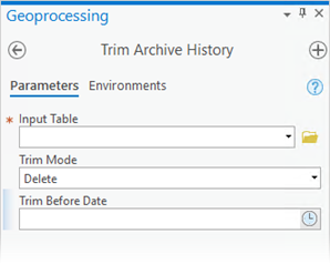 Trim Archive History geoprocessing tool