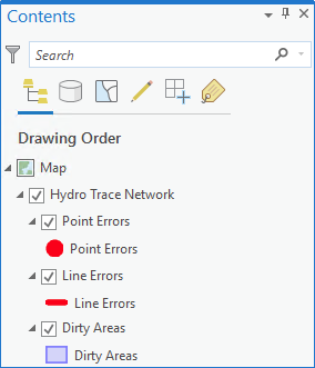 Trace Network layer in the Contents pane