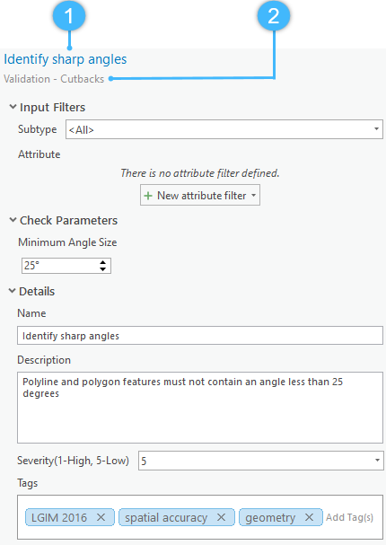 Attribute rules details panel