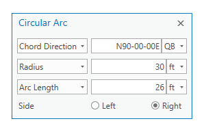 Circular Arc dialog box