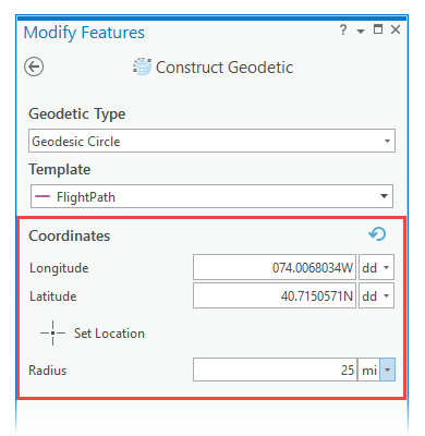 Construct geodetic circle