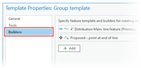 Group template Builders tab