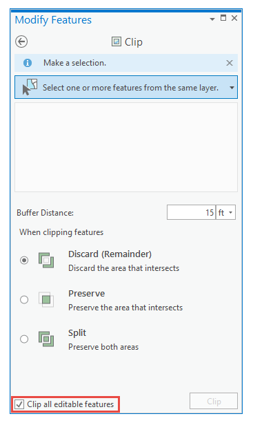 Clip all editable features
