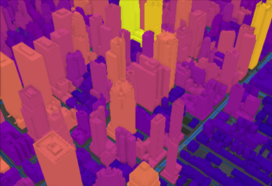 A 3D scene of New York City