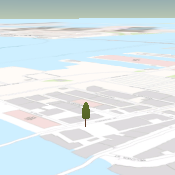 3D symbol in real-world units at longer view distance