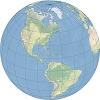 An example of the Orthographic map projection