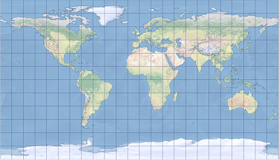 An example of the equidistant cylindrical projection